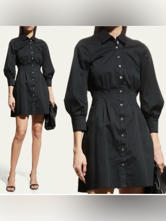 Veronica Beard Dresses & Skirts - VERONICA BEARD
Polina Button-Front Pleated Shirt Dress size 14 black